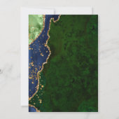 Gold Glitzer Green Blue Agate Hochzeit Einladung (Rückseite)