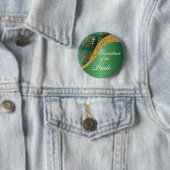 Gold Glitzer Green Metallic Oma der Braut Button (Beispiel)