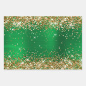 Gold Glitzer Green Ombre Foil Holiday Geschenkpapier Set (Vorderseite 2)