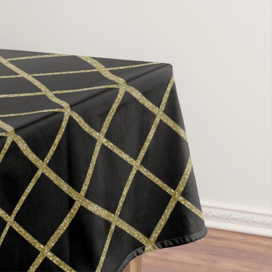 Gold Glitzer Grid Jegliche Farbe Tischdecke (Beispiel)