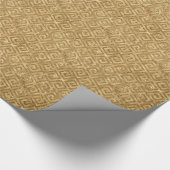 Gold Glitzer Griechischer Key Sprily Monogram Weih Geschenkpapier (Ecke)