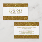 Gold Glitzer - Gutschein zum Rabatt (Vorne/Hinten)