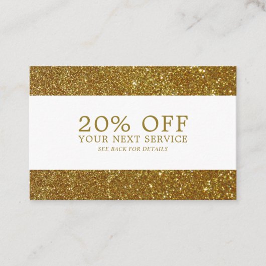 Gold Glitzer - Gutschein zum Rabatt (Vorderseite)