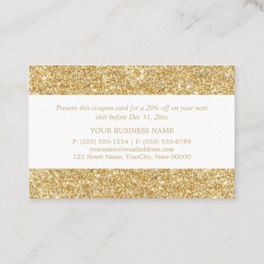 Gold Glitzer - Gutschein zum Rabatt (Rückseite)