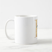 Gold Glitzer H Monogram Floral Burgund Red Kaffeetasse (Links)