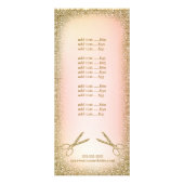 Gold Glitzer Hair Salon Rack Card Werbekarte (Hinten)