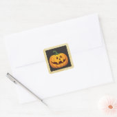 Gold Glitzer Halloween Pumpkin Square Sticker (Umschlag)