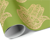 Gold Glitzer Hamsa Lucky Hand Mysgreen Geschenkpapier (Rolleneckpunkt)