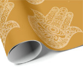 Gold Glitzer Hamsa Lucky Hand Mystical orange Geschenkpapier (Rolleneckpunkt)