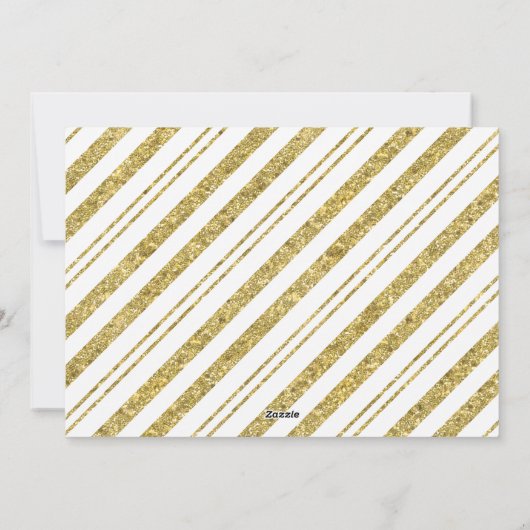 Gold Glitzer Hand Briefe Frieden Weihnachten (Rückseite)