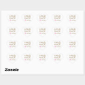 Gold Glitzer Handmade mit Liebe Herz-Aufkleber (Blatt)