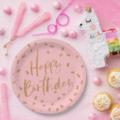 Gold Glitzer Happy Birthday Pappteller (Party)
