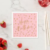 Gold Glitzer Happy Birthday Serviette (Beispiel)