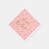 Gold Glitzer Happy Birthday Serviette (Ecke)