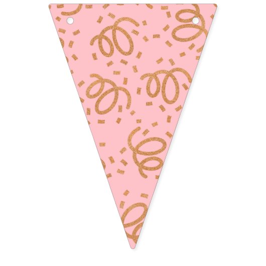 Gold Glitzer Happy Birthday Wimpelkette (Erste Fahne)