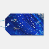 Gold Glitzer Happy Hanukkah Gift Tag Geschenkanhänger (Rückseite Horizontal)