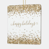 Gold Glitzer Happy Holidays Sparkle und Shine Keramikornament (Links)
