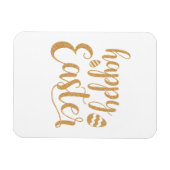 Gold Glitzer Happy Oaster Egg Magnet (Horizontal)