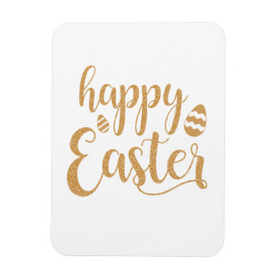 Gold Glitzer Happy Oaster Egg Magnet