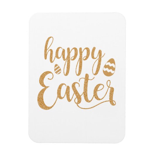 Gold Glitzer Happy Oaster Egg Magnet (Vertikal)