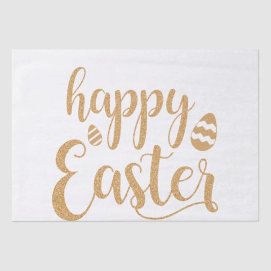 Gold Glitzer Happy Oaster Egg Seidenpapier (Vorderseite)
