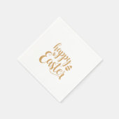 Gold Glitzer Happy Oaster Egg Serviette (Ecke)