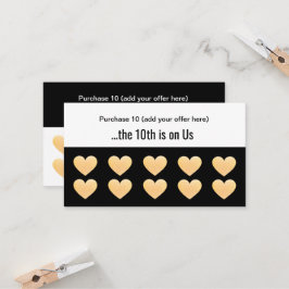 Gold Glitzer Heart 10 Salon Punch Kundenloyalty Treuekarte
