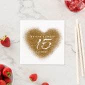 Gold Glitzer Heart 15 Quinceincera Party Napkins Serviette (Beispiel)