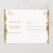 Gold Glitzer Heart 15 Quinceincera Save the Date Ankündigungspostkarte (Rückseite)