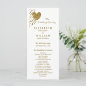 Gold Glitzer Heart and Stars Wedding Program Programm (Stehend Vorderseite)