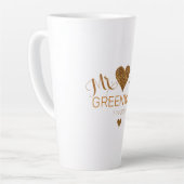 Gold Glitzer Heart Couple Große Latte Tasse (Linke Ecke)