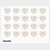 Gold Glitzer Heart Custom Wedding Favor Sticker (Blatt)