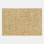 Gold Glitzer Heart Geschenkpapier Set (Vorderseite 3)