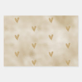 Gold Glitzer Heart Geschenkpapier Set (Vorderseite)