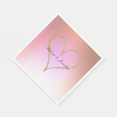 Gold Glitzer Heart Pink Ombre Serviette (Ecke)