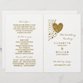Gold Glitzer Heart & Stars Wedding Bi-fold Program (Vorne/Hinten)