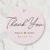 Gold Glitzer Heart Wedding Danke Pink Geschenkanhänger (Vorderseite)