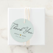Gold Glitzer Heart Wedding Danke Sage Green Geschenkanhänger (Beispiel)