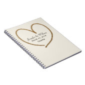 Gold Glitzer Heart Wedding Guest Sign In Notizblock (Rechte Seite)