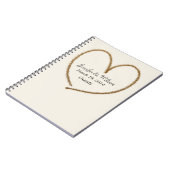 Gold Glitzer Heart Wedding Guest Sign In Notizblock (Linke Seite)