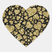 Gold Glitzer Hearts Herz-Aufkleber (Vorderseite)