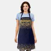 Gold Glitzer Hebrew Hanukkah Lupe Schürze (Getragen)