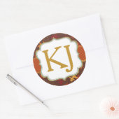 Gold Glitzer Herbst Eichen Blätter Kinderdusche Runder Aufkleber (Umschlag)