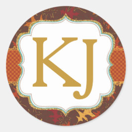 Gold Glitzer Herbst Eichen Blätter Kinderdusche Runder Aufkleber