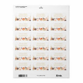 Gold-Glitzer Herbstadresse des botanischen Blumenh Adressaufkleber (Vorne)