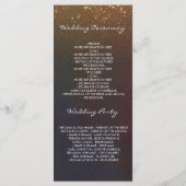 Gold Glitzer Herbstlaubs Vintage Wedding Programme (Rückseite)