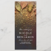 Gold Glitzer Herbstlaubs Vintage Wedding Programme (Vorderseite)