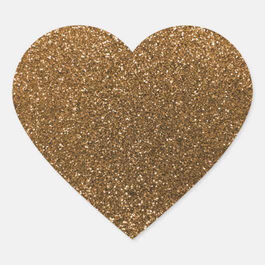 Gold Glitzer Herz-Aufkleber (Vorderseite)