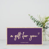 Gold Glitzer Herz-Plakat Geschenkgutschein (Stehend Vorderseite)