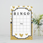 Gold Glitzer Herzbingspiel (Stehend Vorderseite)